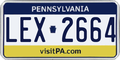 PA license plate LEX2664