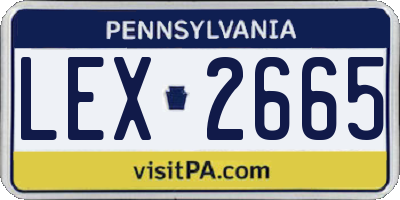 PA license plate LEX2665