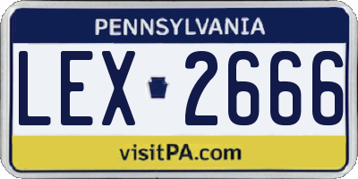 PA license plate LEX2666