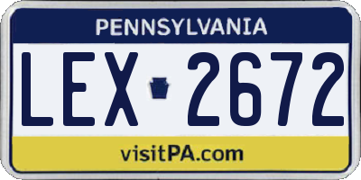 PA license plate LEX2672