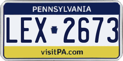 PA license plate LEX2673