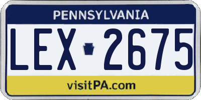PA license plate LEX2675