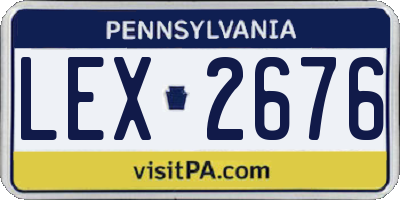 PA license plate LEX2676
