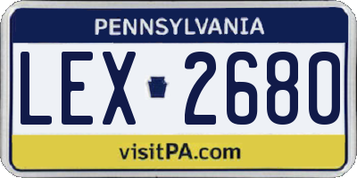 PA license plate LEX2680