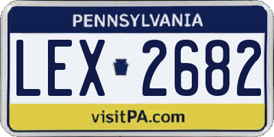 PA license plate LEX2682
