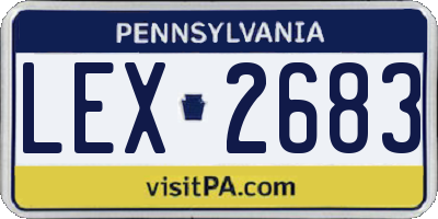 PA license plate LEX2683