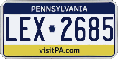 PA license plate LEX2685