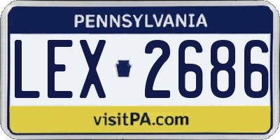 PA license plate LEX2686
