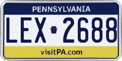 PA license plate LEX2688