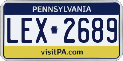 PA license plate LEX2689