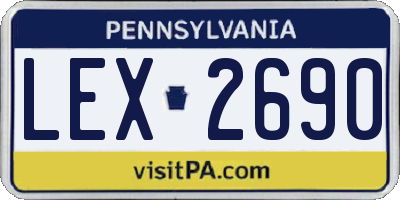 PA license plate LEX2690