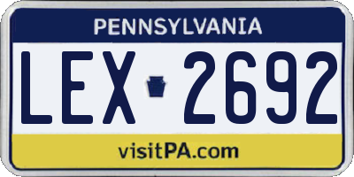 PA license plate LEX2692
