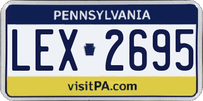 PA license plate LEX2695