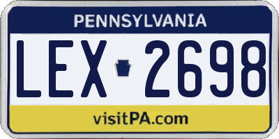 PA license plate LEX2698