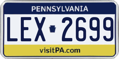 PA license plate LEX2699