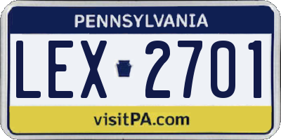 PA license plate LEX2701