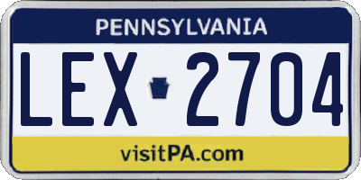 PA license plate LEX2704