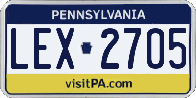 PA license plate LEX2705