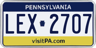 PA license plate LEX2707