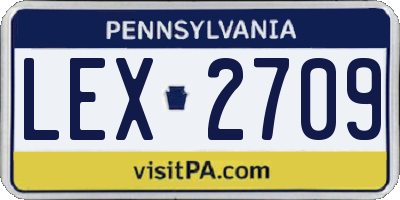 PA license plate LEX2709