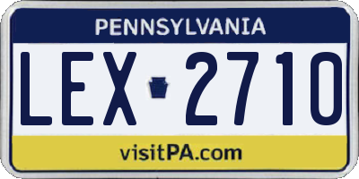 PA license plate LEX2710