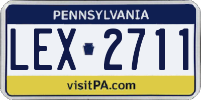 PA license plate LEX2711
