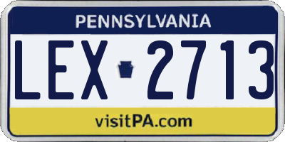 PA license plate LEX2713