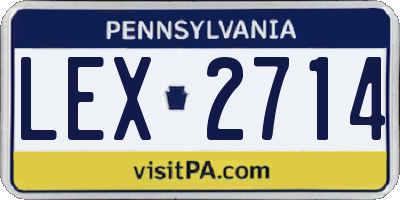 PA license plate LEX2714