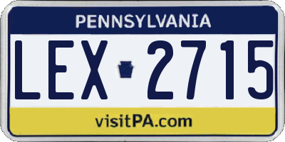 PA license plate LEX2715