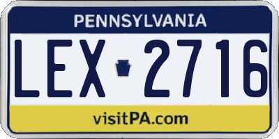 PA license plate LEX2716