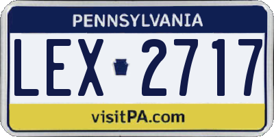 PA license plate LEX2717