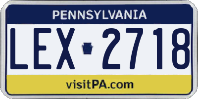 PA license plate LEX2718