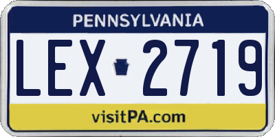 PA license plate LEX2719
