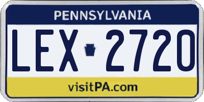 PA license plate LEX2720