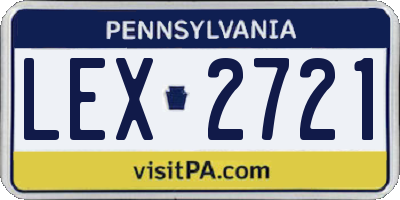 PA license plate LEX2721