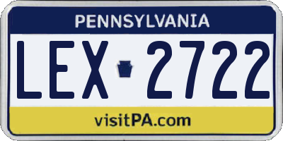 PA license plate LEX2722