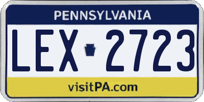 PA license plate LEX2723