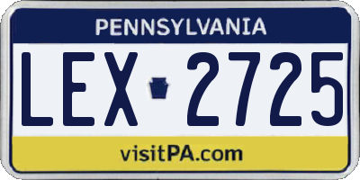 PA license plate LEX2725
