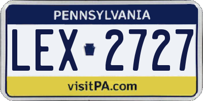PA license plate LEX2727