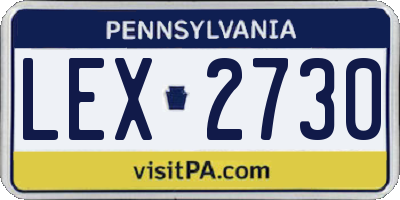 PA license plate LEX2730
