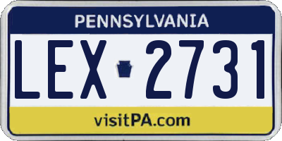 PA license plate LEX2731