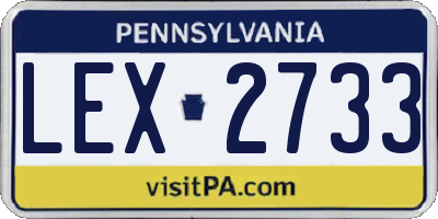 PA license plate LEX2733