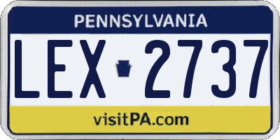 PA license plate LEX2737