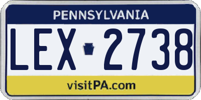 PA license plate LEX2738