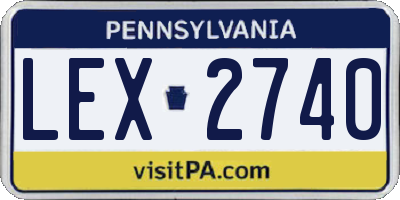 PA license plate LEX2740