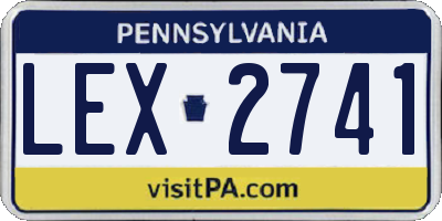 PA license plate LEX2741
