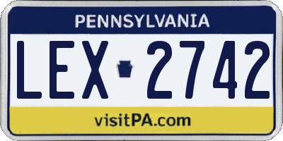 PA license plate LEX2742