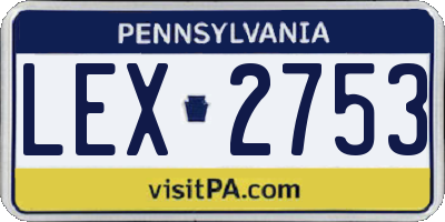 PA license plate LEX2753
