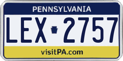 PA license plate LEX2757