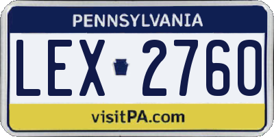 PA license plate LEX2760